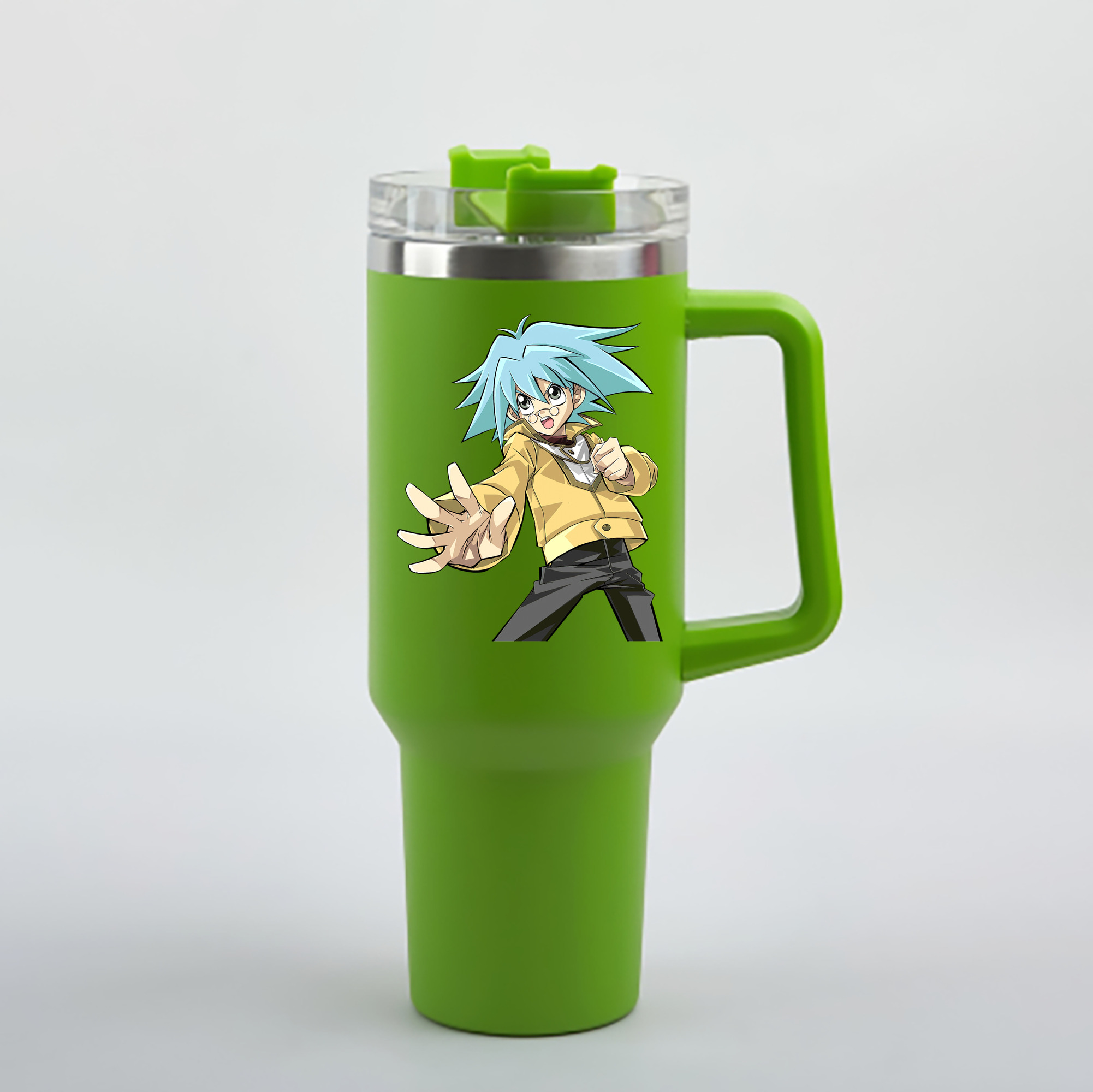 （画像用） 遊☆戯☆王 Yu-Gi-Oh! 1200mL車用タンブラー - クリスタルステッカー（プラスチックストロー付き）